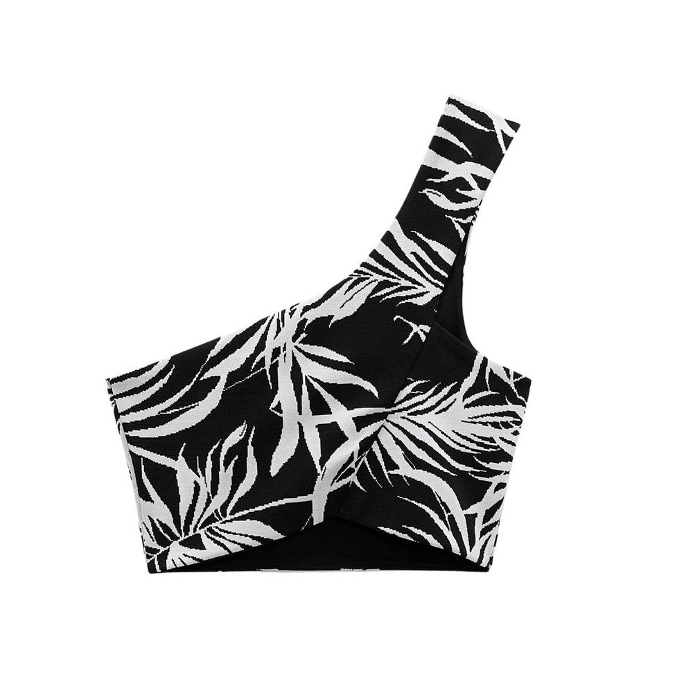 Zara - One shoulder Tropical Top